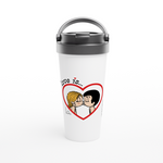 Load image into Gallery viewer, LOVE IS... ...A KISS STAINLESS STEEL TRAVEL MUG
