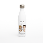 Load image into Gallery viewer, LOVE IS... KNOWING EACHOTHER'S COMPLICATED COFFEE ORDER REUSABLE STAINLESS STEEL WATER BOTTLE
