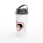 Load image into Gallery viewer, LOVE IS... ...A KISS STAINLESS STEEL TRAVEL MUG
