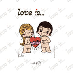 Load image into Gallery viewer, love is... cartoon art poster a gift personalized gift

