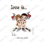 Load image into Gallery viewer, Love is... all you need personalized poster by Kim Casali. 
