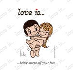 Load image into Gallery viewer, Love is... being swept off your feet personalized poster by Kim Casali. 
