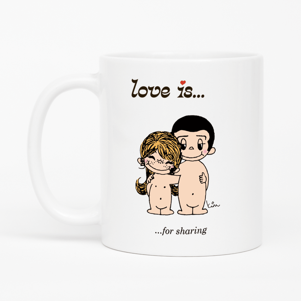 Love is... for sharing  personalized ceramic mug by Kim Casali. 