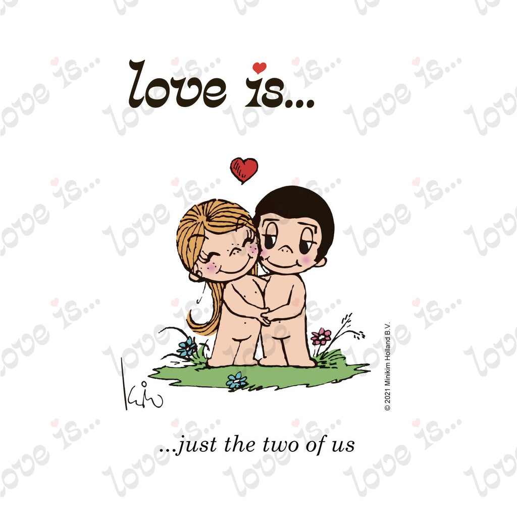 Love is... just the two of us personalized poster art print by Kim Casali. 