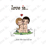 Load image into Gallery viewer, Love is... just the two of us personalized poster art print by Kim Casali. 
