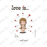 Load image into Gallery viewer, Love is... self care personalized poster art print by Kim Casali. 
