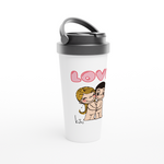 Load image into Gallery viewer, JUST THE TWO OF US STAINLESS STEEL TRAVEL MUG

