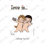 Load image into Gallery viewer, Love is... taking "us-ies" personalized poster art print by Kim Casali. 
