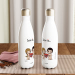 Load image into Gallery viewer, LOVE IS... A GIFT REUSABLE STAINLESS STEEL WATER BOTTLE
