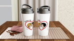 Load image into Gallery viewer, LOVE IS... ...A KISS STAINLESS STEEL TRAVEL MUG
