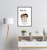 Load image into Gallery viewer, LOVE IS... SHARING ONE STEREO HEADSET VINTAGE ART PRINT

