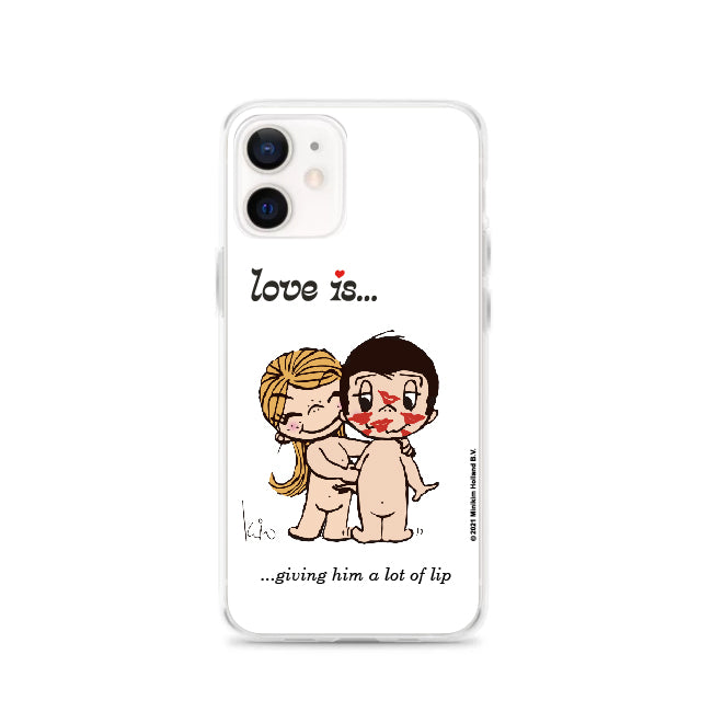 LOVE IS... GIVING HIM A LOT OF LIP PHONE CASE